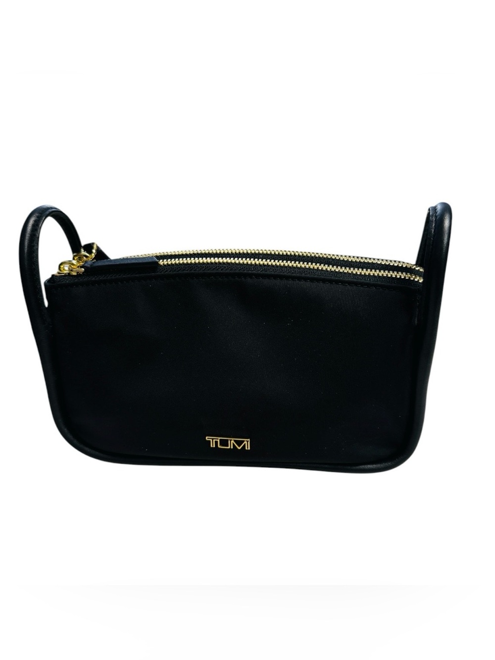 Tumi Voyageur Brenn Black Small Cosmetic  with Gold Hardware